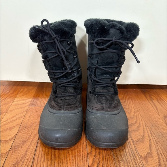 Sorel Snow bird winter boot insulated fur lined black size 10.6 - Picture 1 of 8
